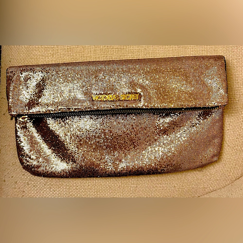 Gold Sequined Victoria’s Secret Clutch.  NWT.